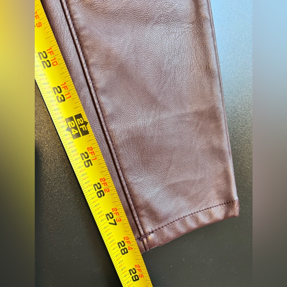 New Blank NYC Revolve Faux Vegan Leather Oxblood Red Skinny Pants Women’s 25 - Picture 9 of 15